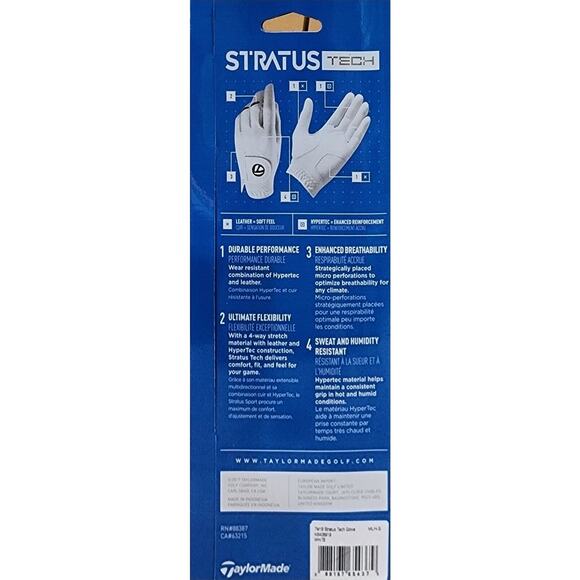 NEW TAYLORMADE STRATUS TECH Golf Gloves Men's LH Glove For RH Player Size Mens S - Picture 3 of 4